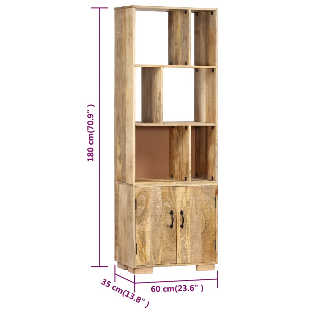 Boekenkast 60x35x180 cm massief mangohout