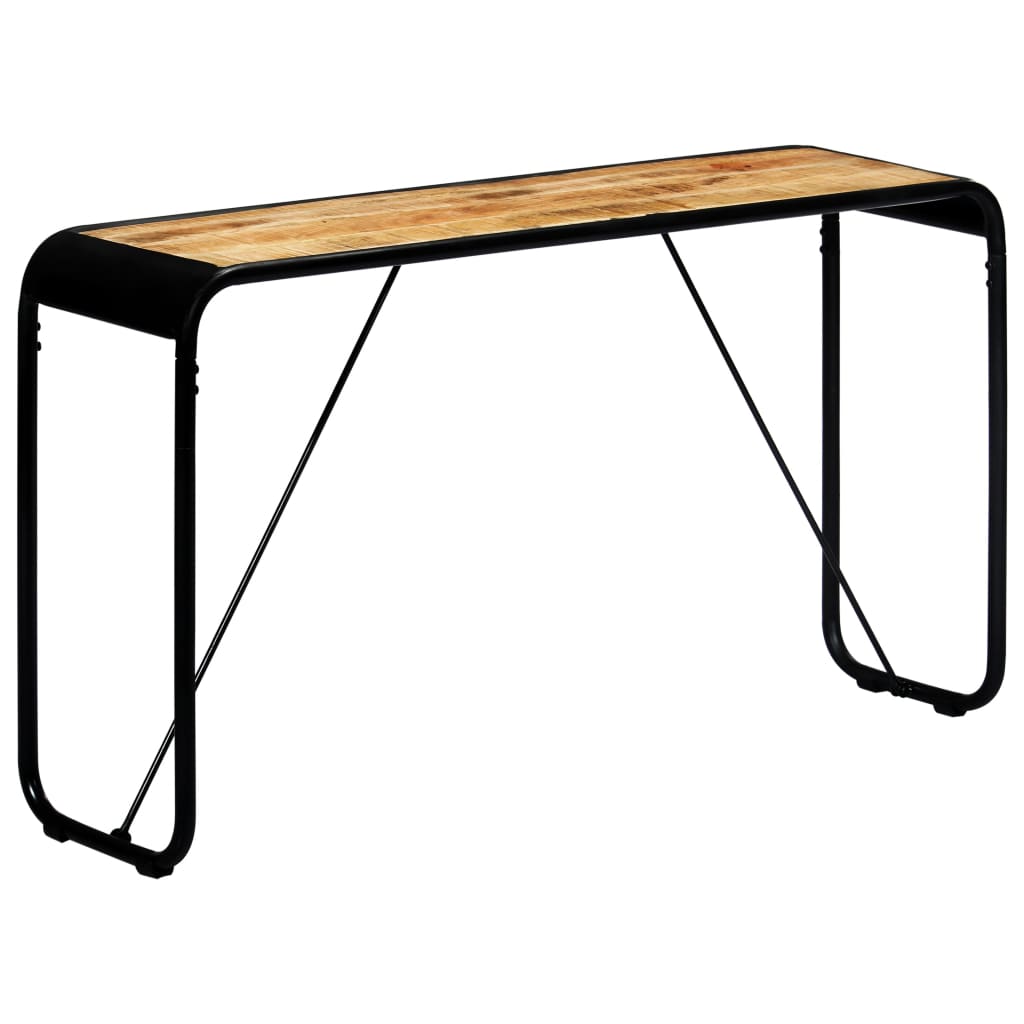 Table console 140x35x76 cm bois de manguier massif brut