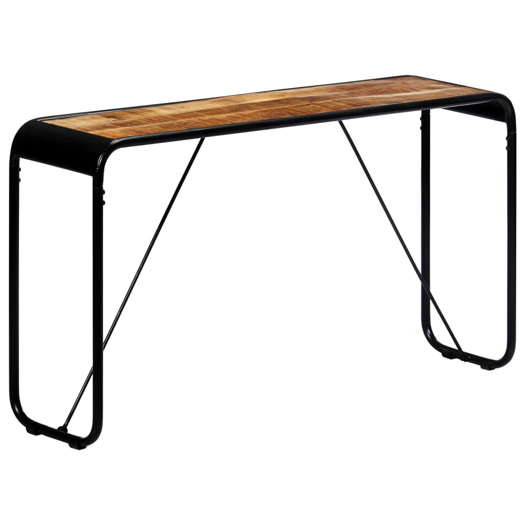 Table console 140x35x76 cm bois de manguier massif brut