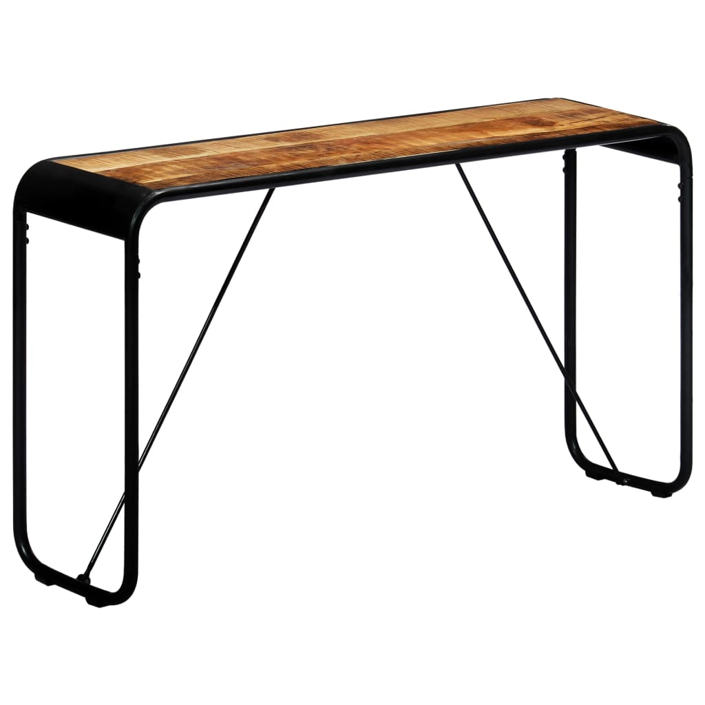 Table console 140x35x76 cm bois de manguier massif brut