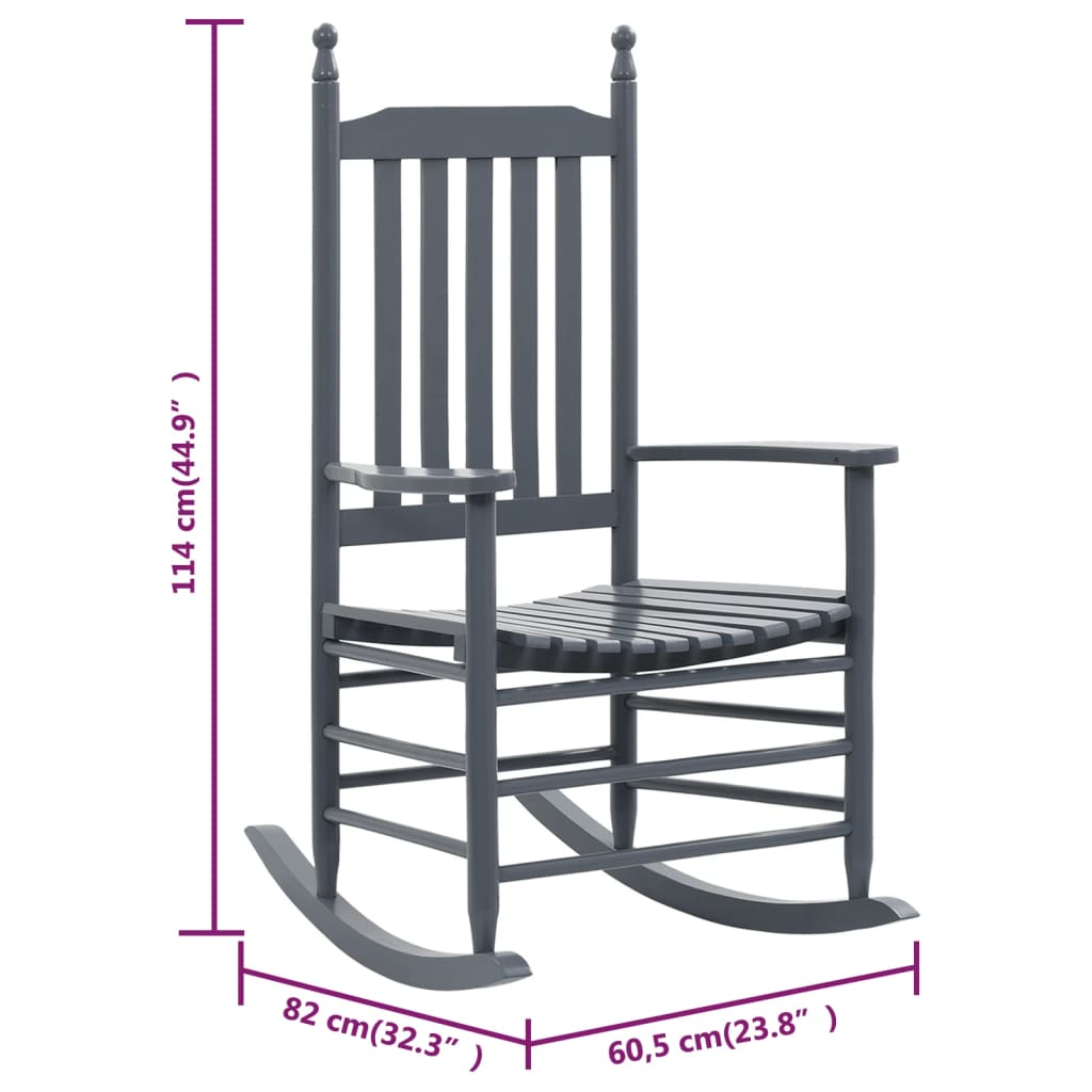 Rocking chair avec assise courbée en peuplier