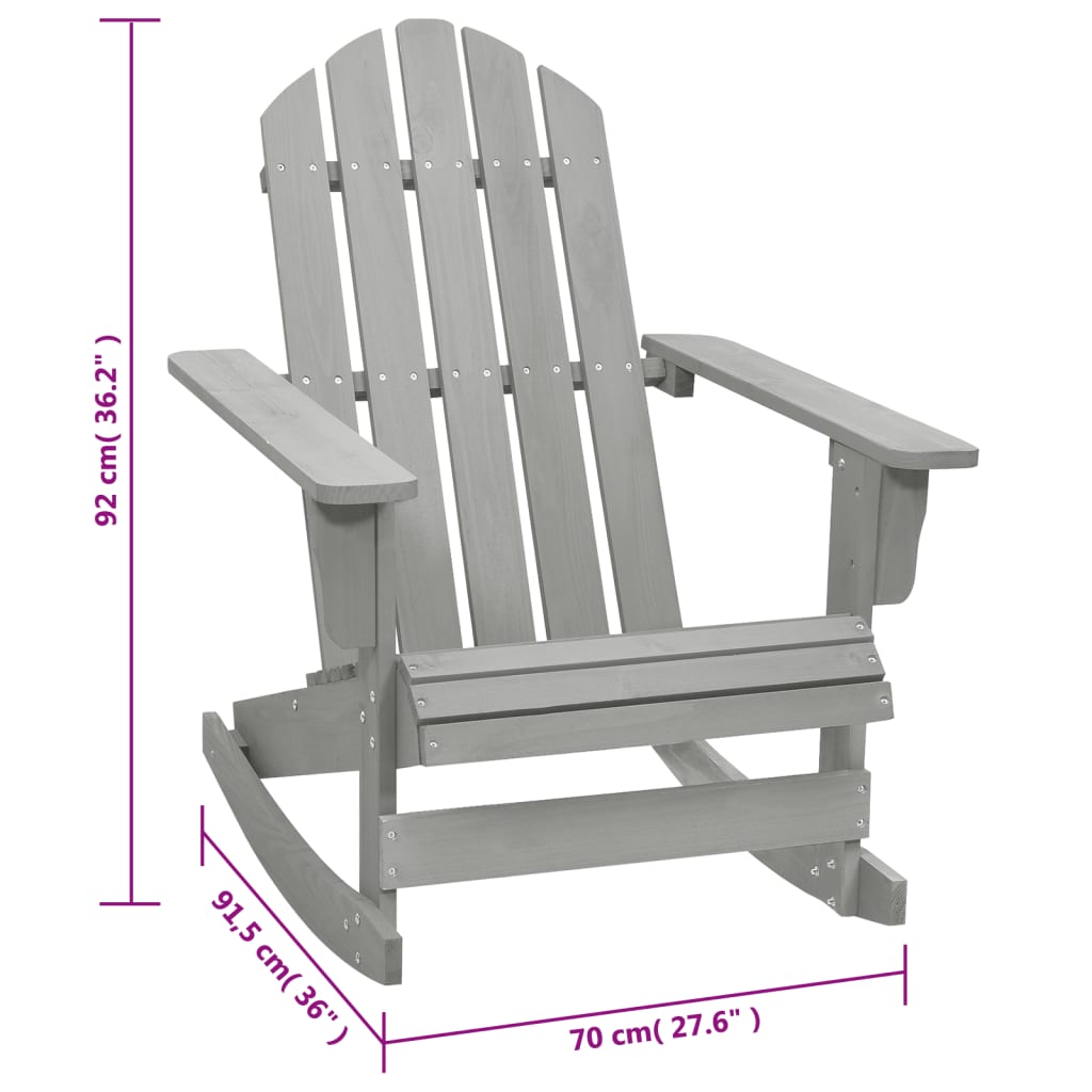 Chaise à bascule de jardin en bois