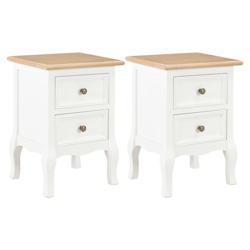 Tables de chevet 2 pcs avec 2 tiroirs MDF