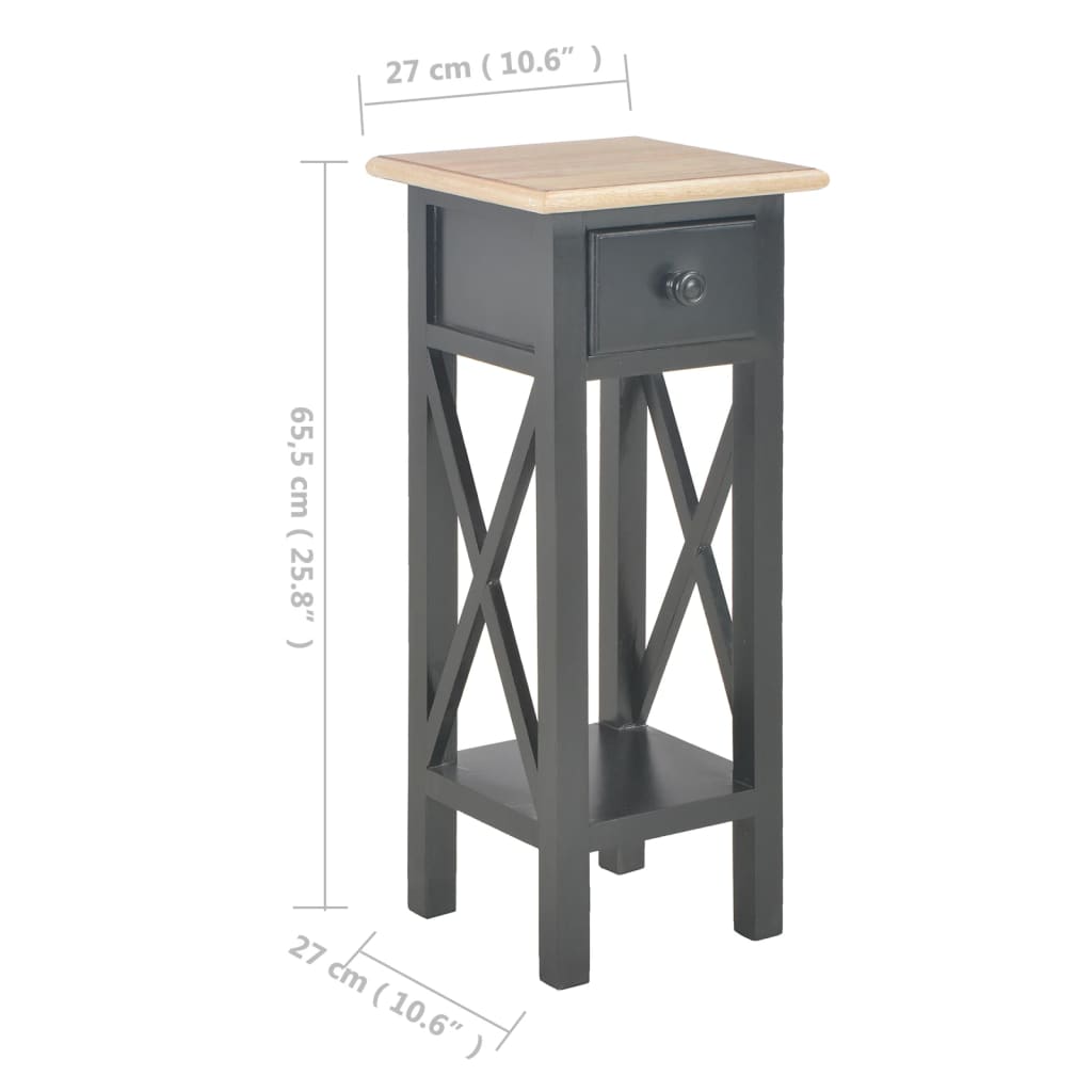 Bijzettafel 27x27x65,5 cm hout