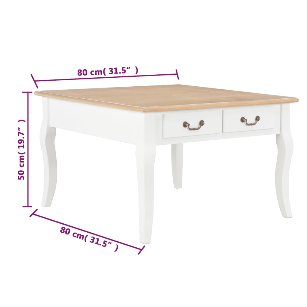 Table basse 80x80x50 cm bois