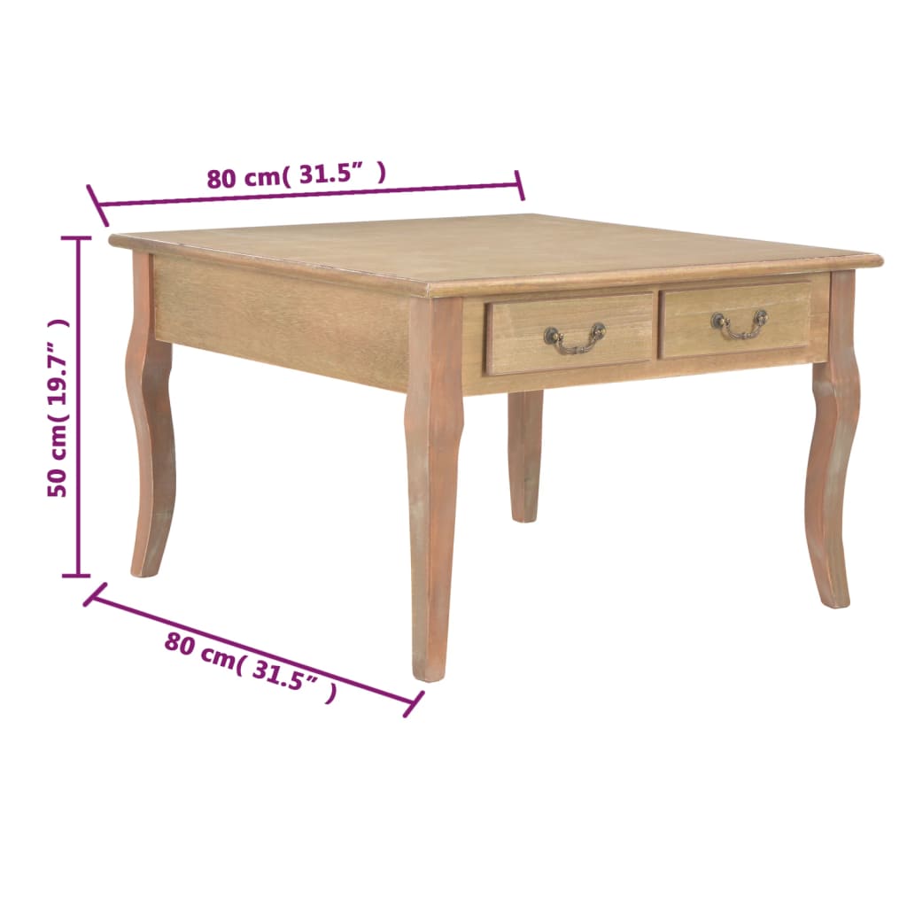 Table basse 80x80x50 cm bois