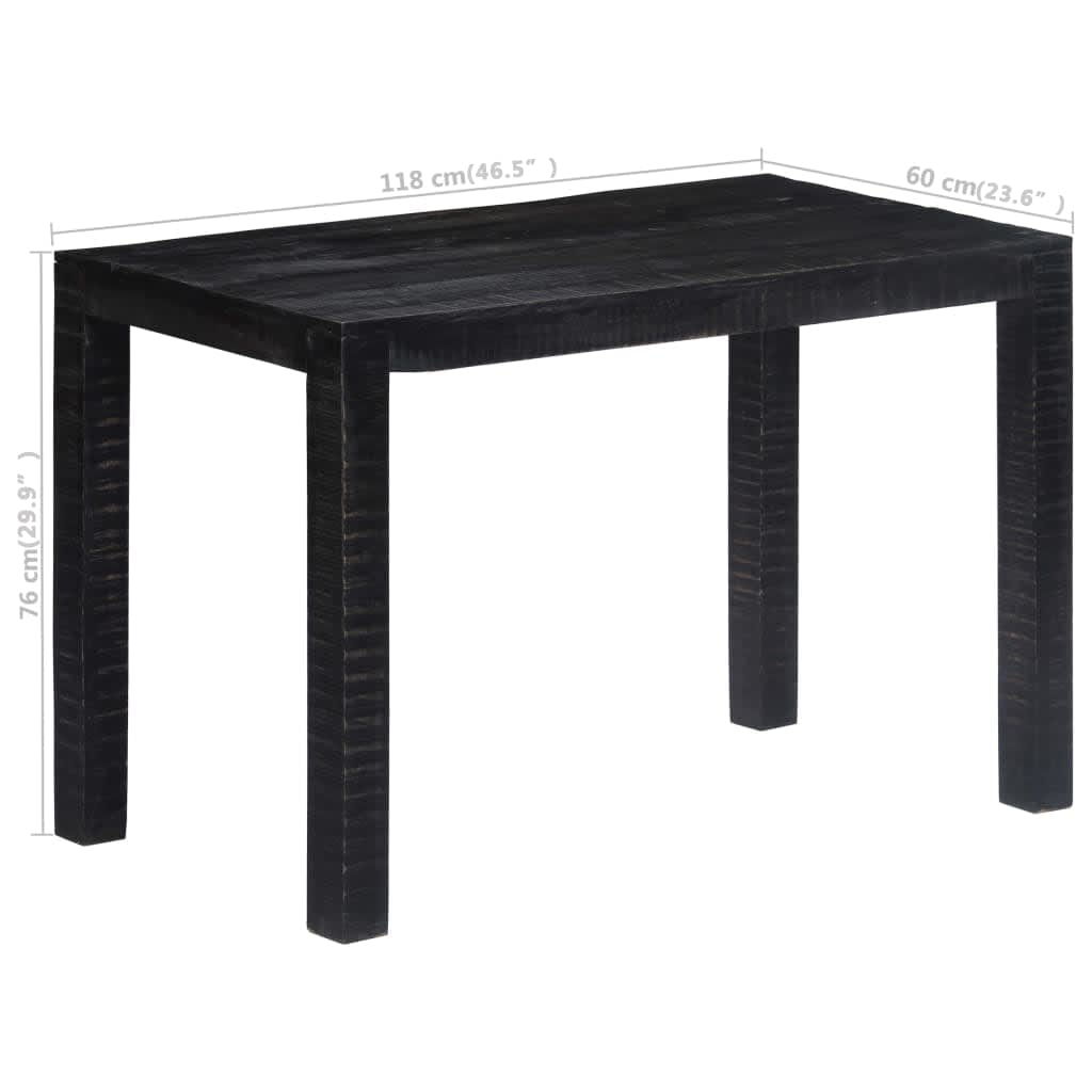 Table à manger 118x60x76 cm bois de manguier massif noir