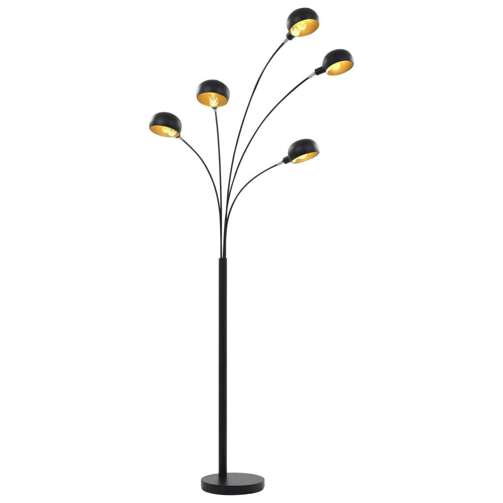 Lamp staand 5xE14 200 cm zwart en goud