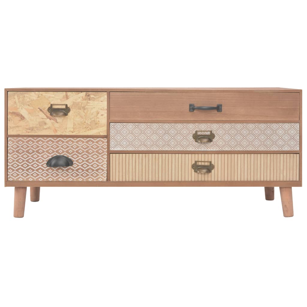 Tv-meubel met 5 lades 90x30x40 cm massief grenenhout