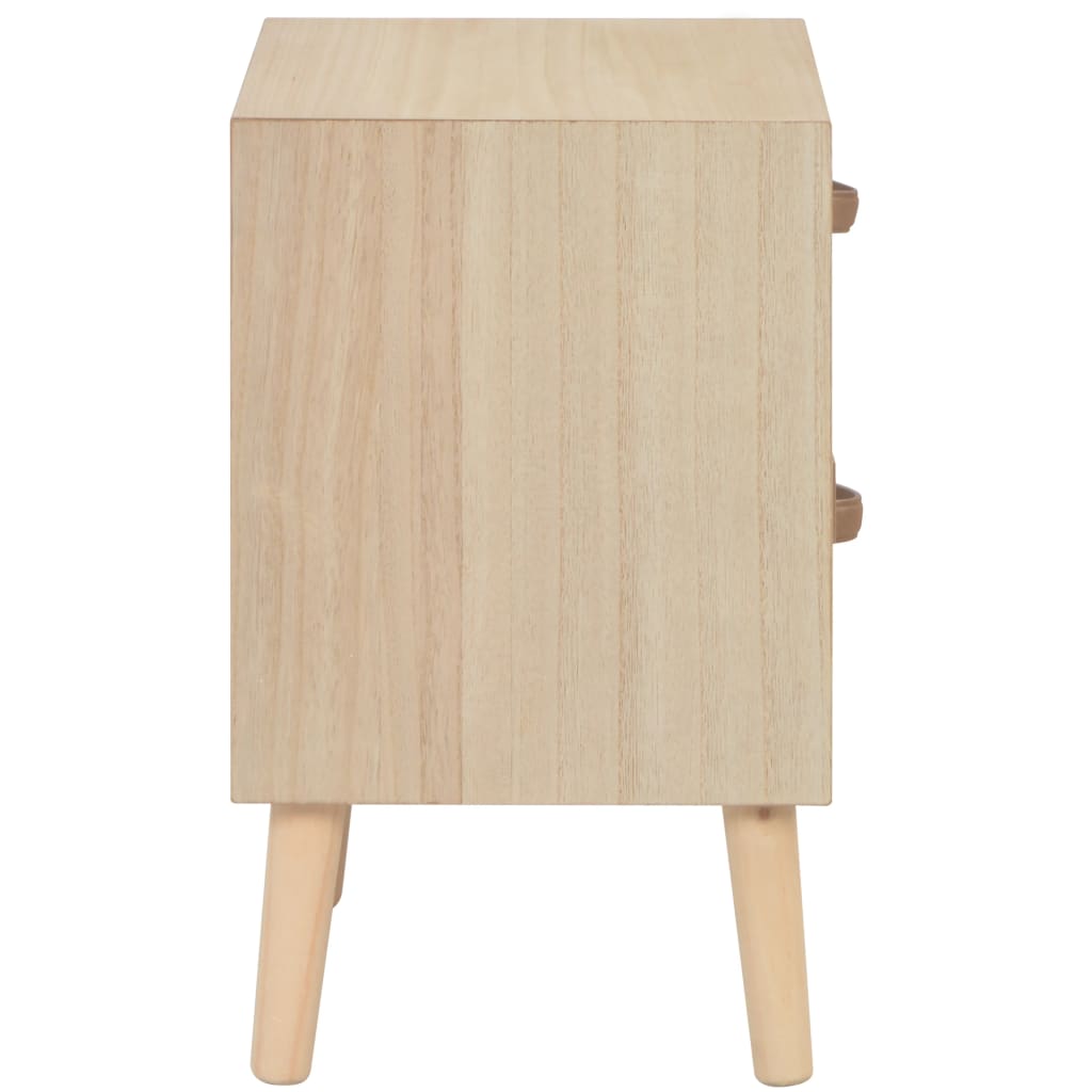 Table de chevet avec 2 tiroirs 40x30x49,5 cm en bois de pin massif