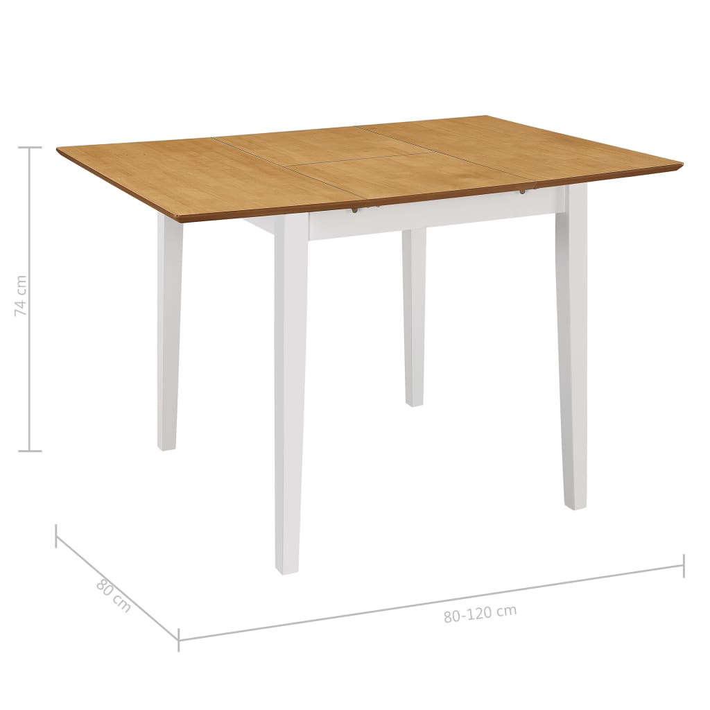 Table à manger extensible (80-120)x80x74 cm MDF