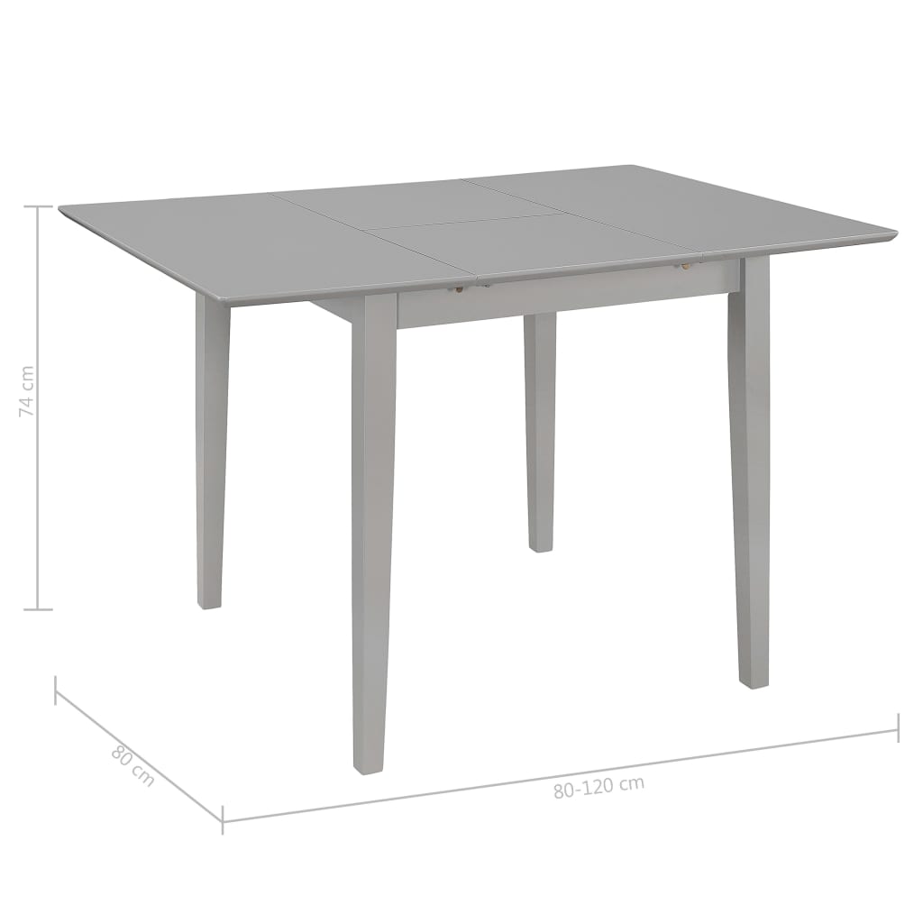 Table à manger extensible (80-120)x80x74 cm MDF gris