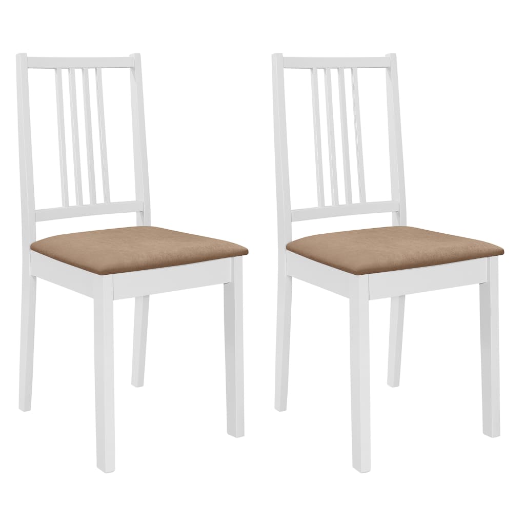 Chaises de salle à manger avec coussins 4 pcs en bois massif