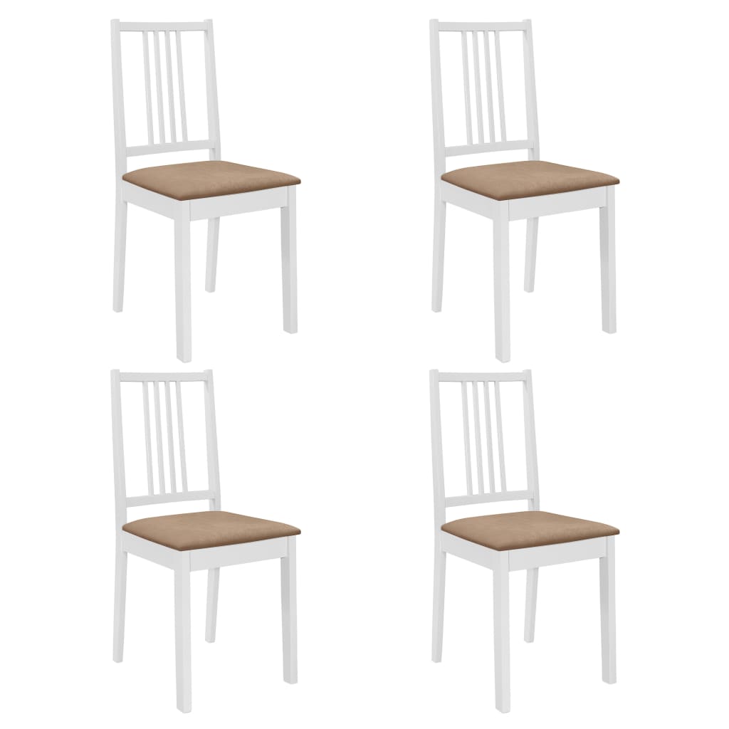 Chaises de salle à manger avec coussins 4 pcs en bois massif