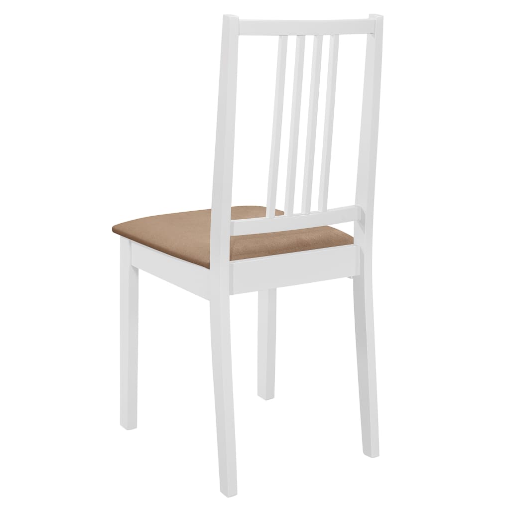 Chaises de salle à manger avec coussins 4 pcs en bois massif