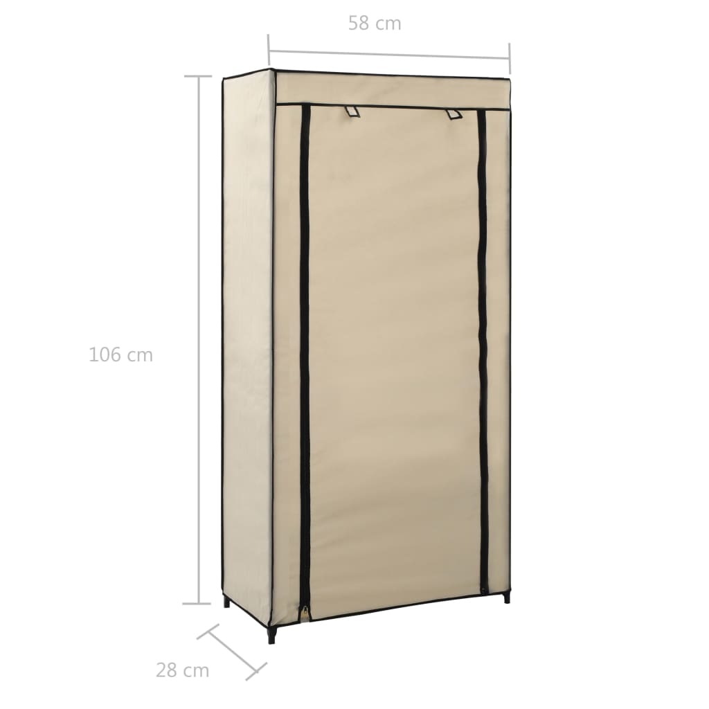 Stoffen schoenenrek met hoes 58 x 28 x 106 cm