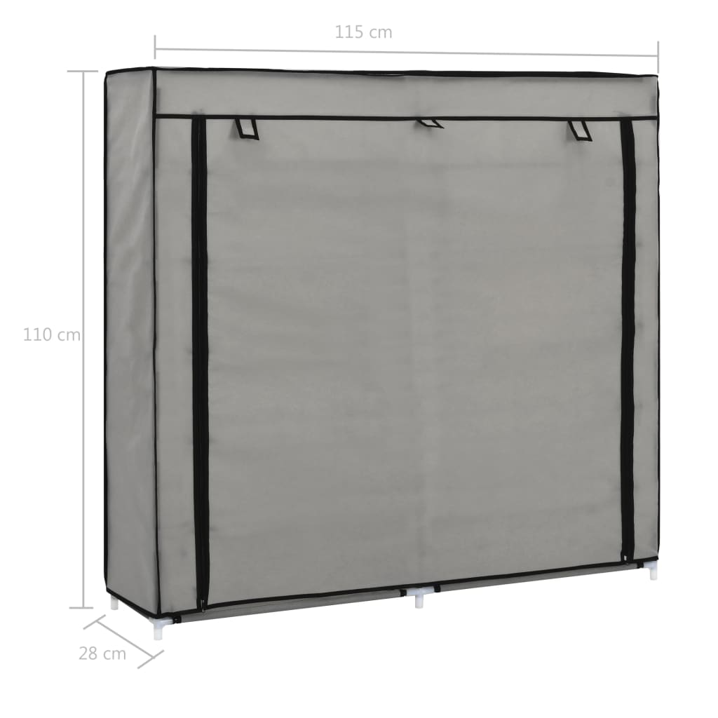 Schoenenkast met hoes 115x28x110 cm stof