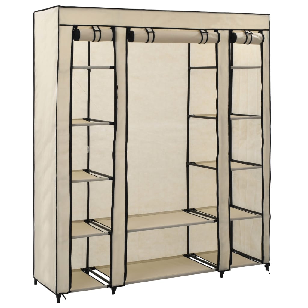 Armoire avec compartiments et tringles 150x45x176 cm tissu