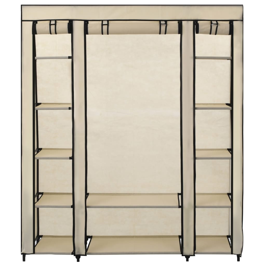 Armoire avec compartiments et tringles 150x45x176 cm tissu