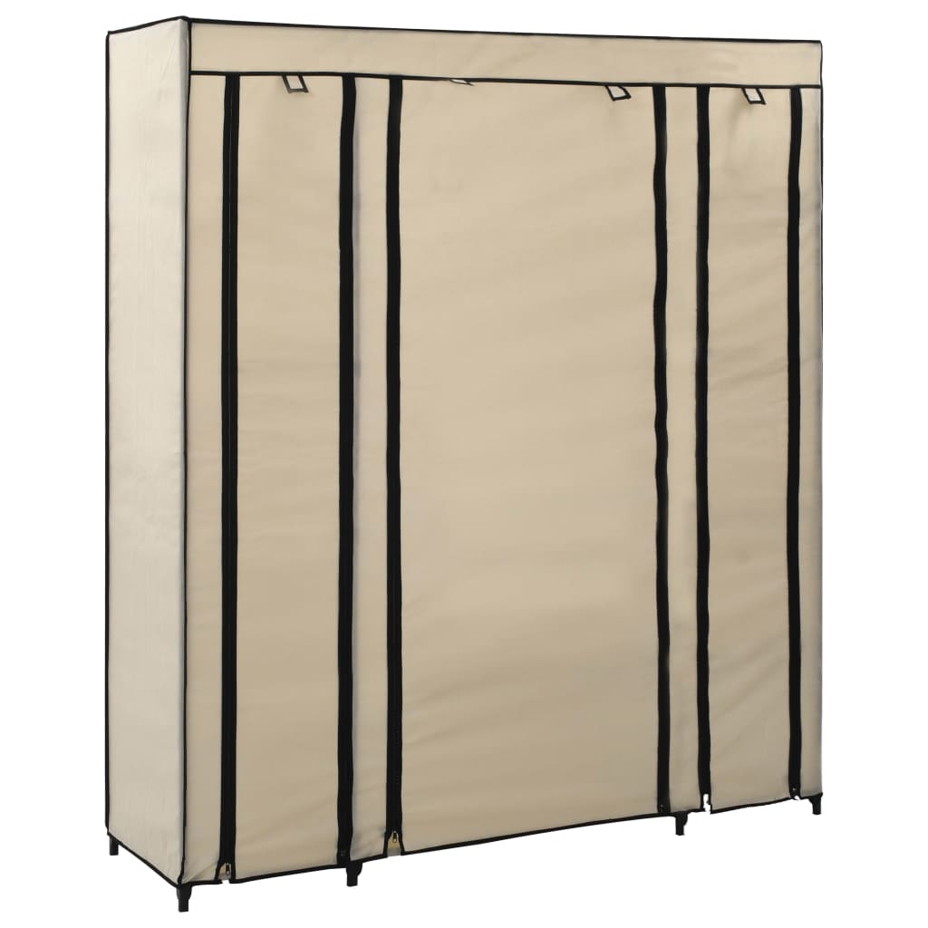 Armoire avec compartiments et tringles 150x45x176 cm tissu