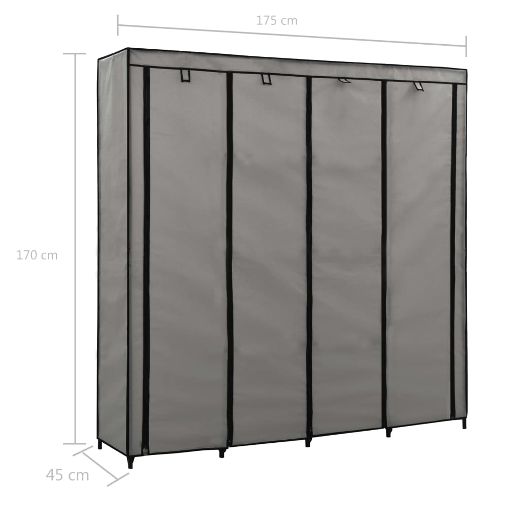 Armoire avec 4 compartiments 175x45x170 cm