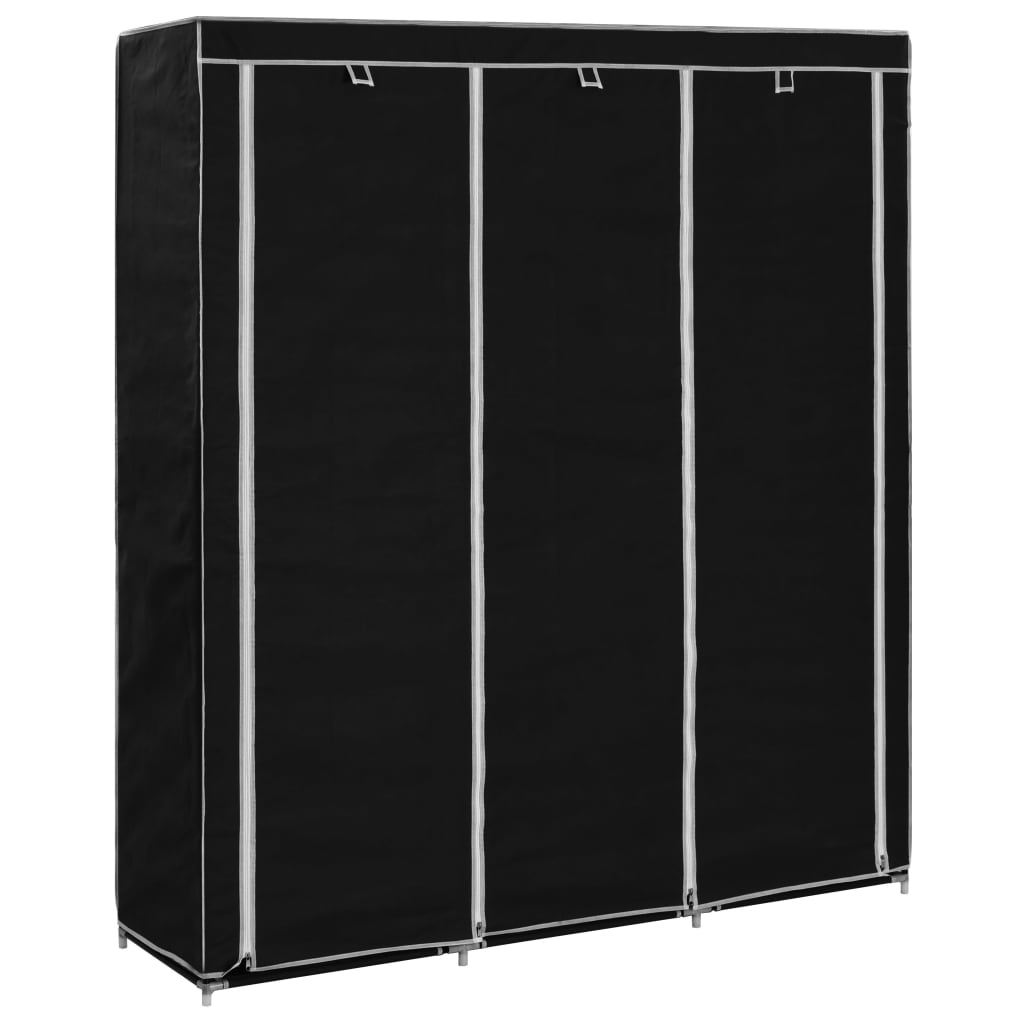 Armoire avec compartiments et tringles 150x45x175 cm tissu