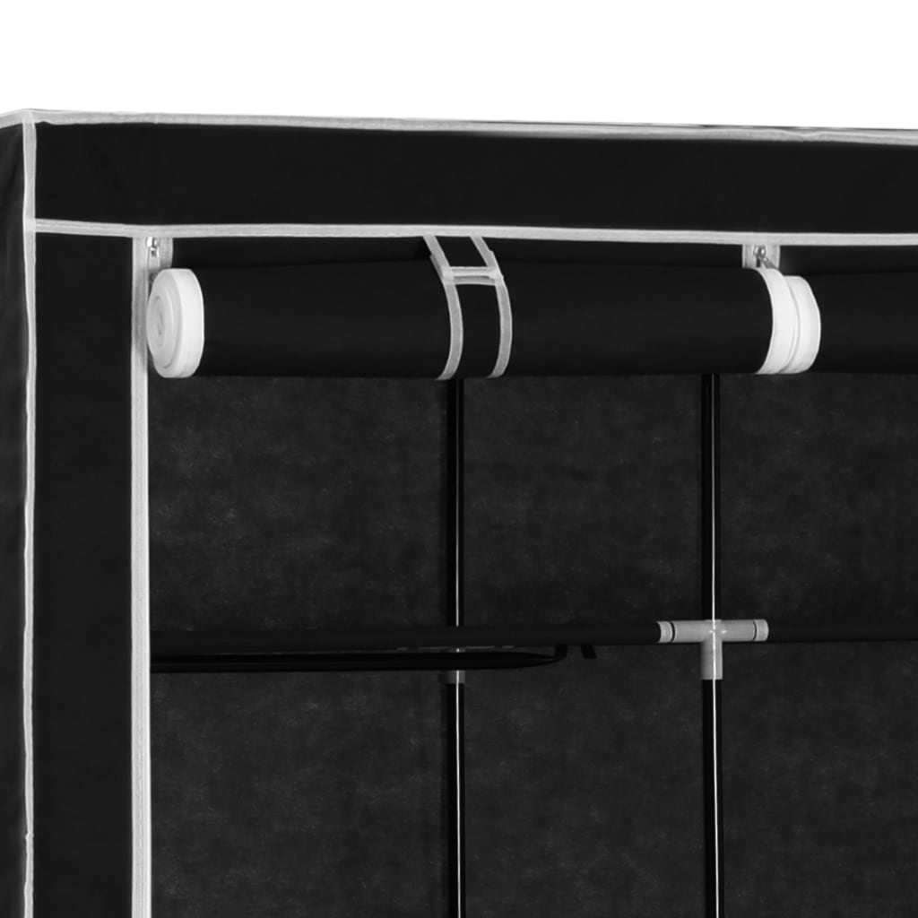 Armoire avec compartiments et tringles 150x45x175 cm tissu