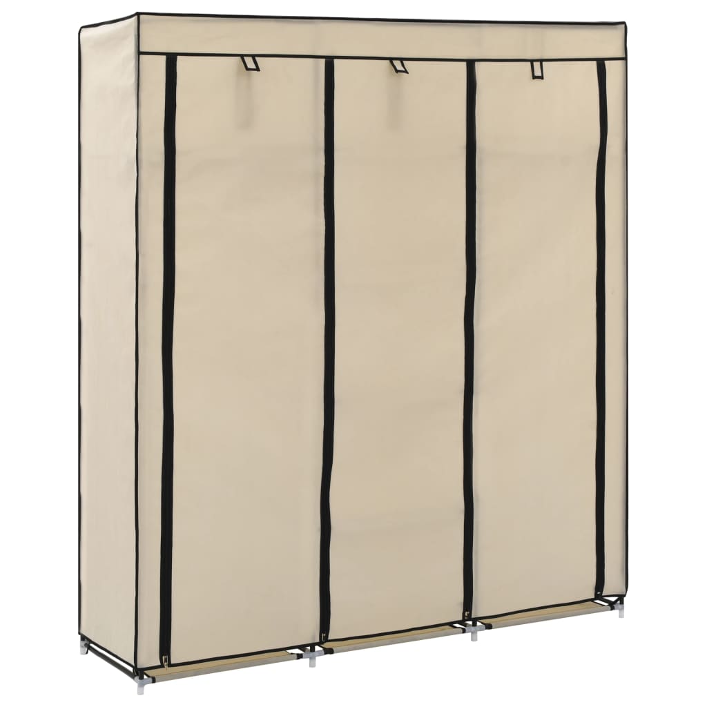 Armoire avec compartiments et tringles 150x45x175 cm tissu