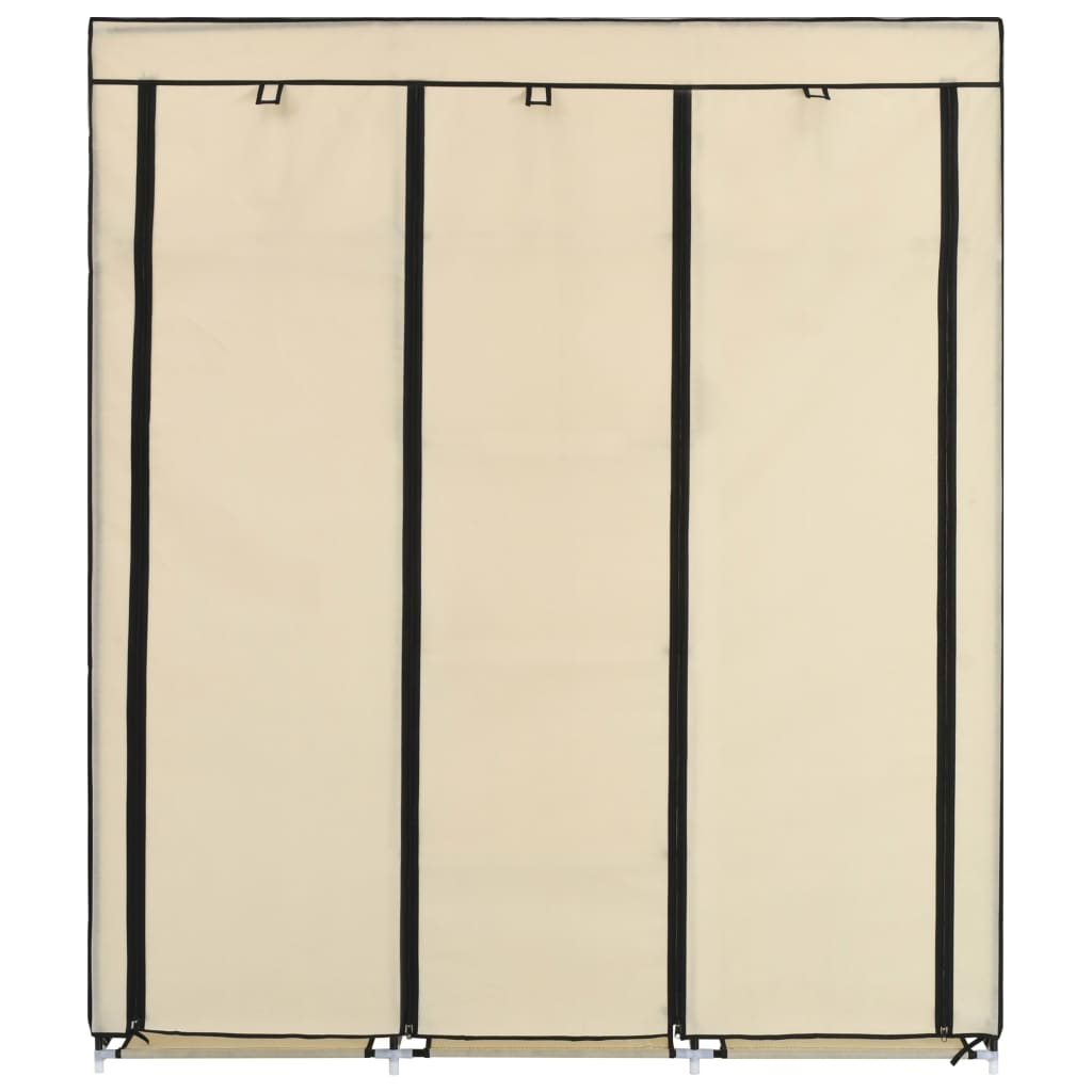 Armoire avec compartiments et tringles 150x45x175 cm tissu