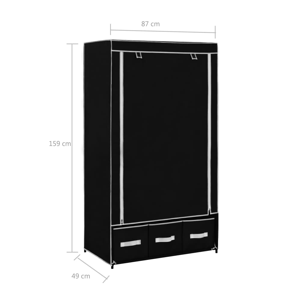 Kledingkast 87x49x159 cm stof