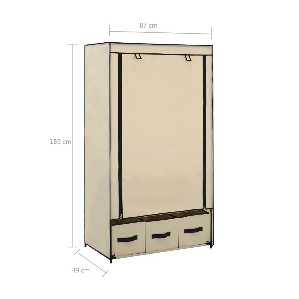 Kledingkast 87x49x159 cm stof