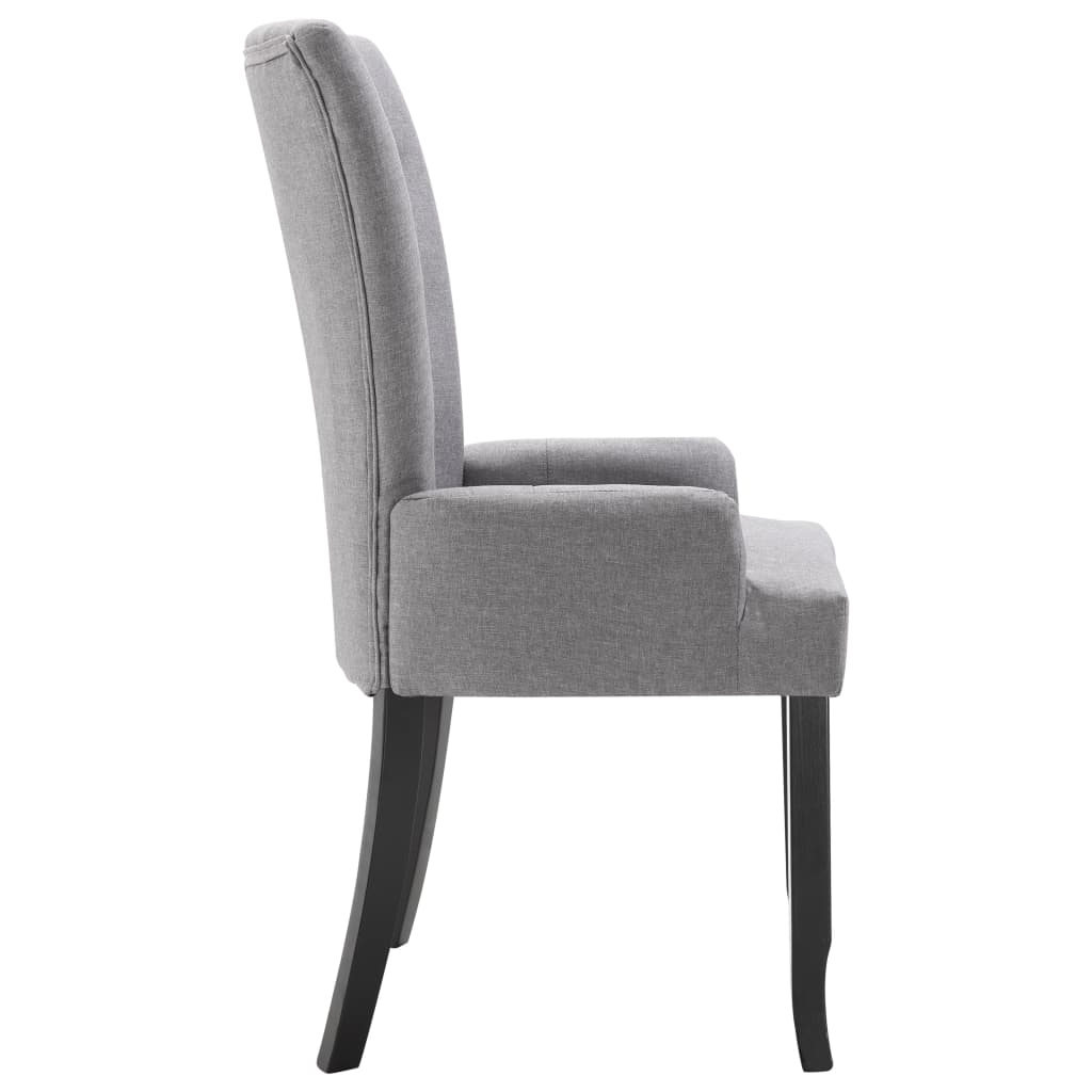 Chaise de salle à manger avec accoudoirs tissu gris foncé