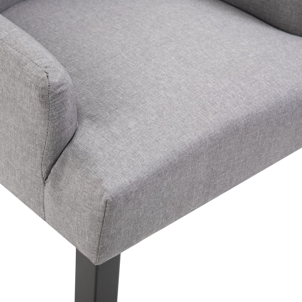 Chaise de salle à manger avec accoudoirs tissu gris foncé