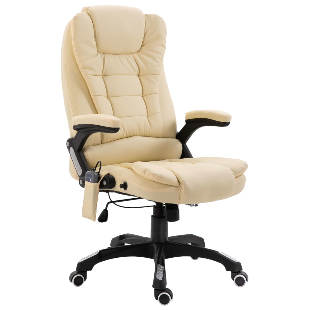 Chaise de bureau de massage en cuir artificiel crème