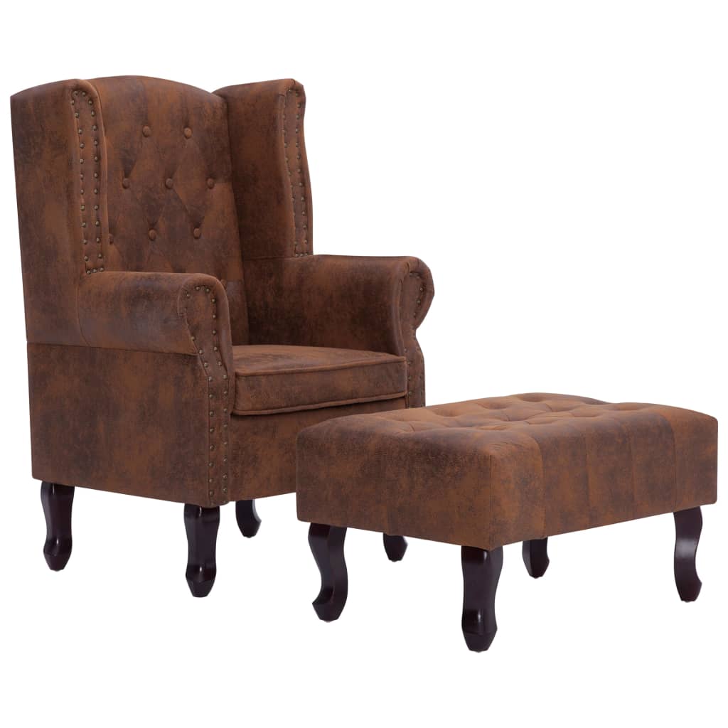 Fauteuil met hocker