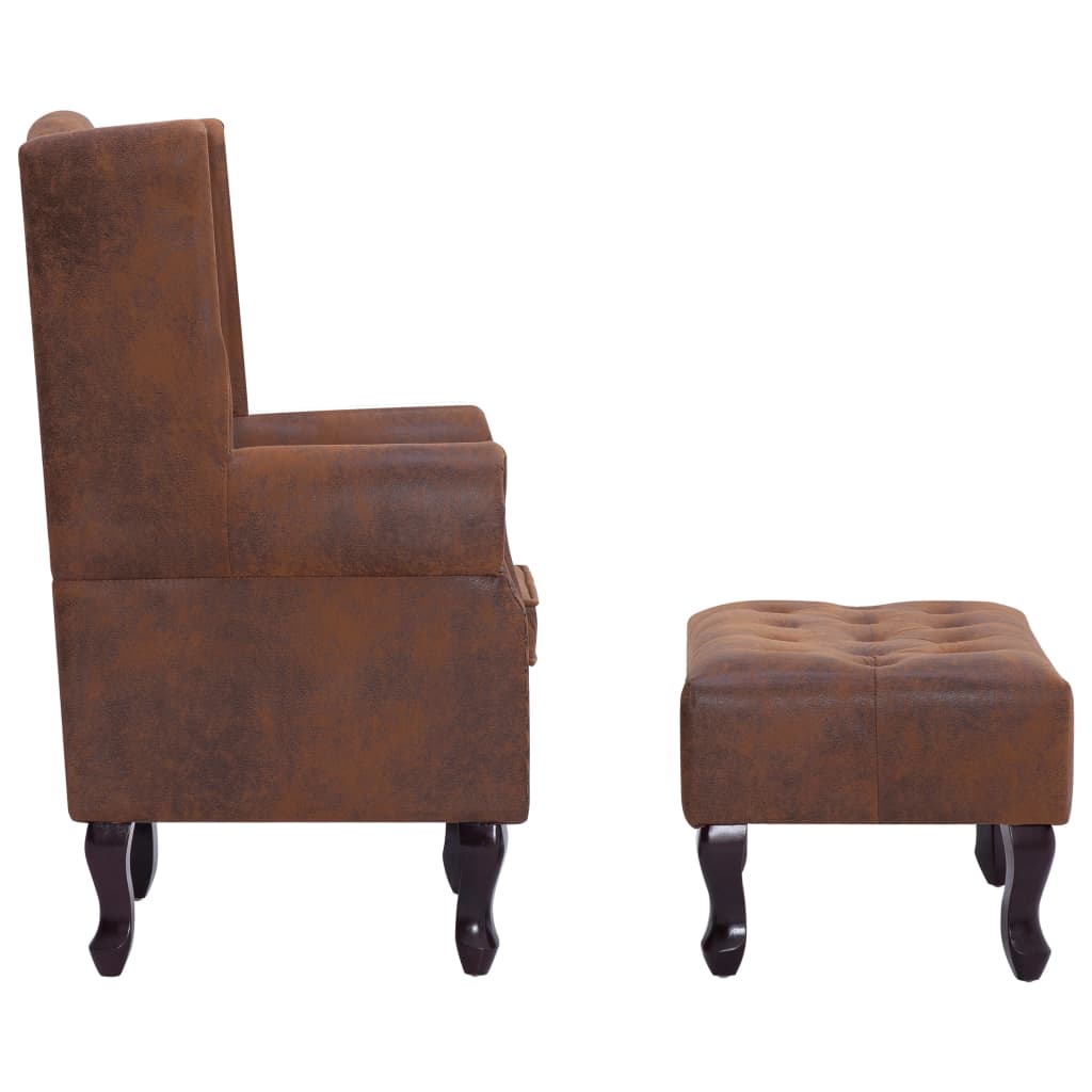 Fauteuil met hocker