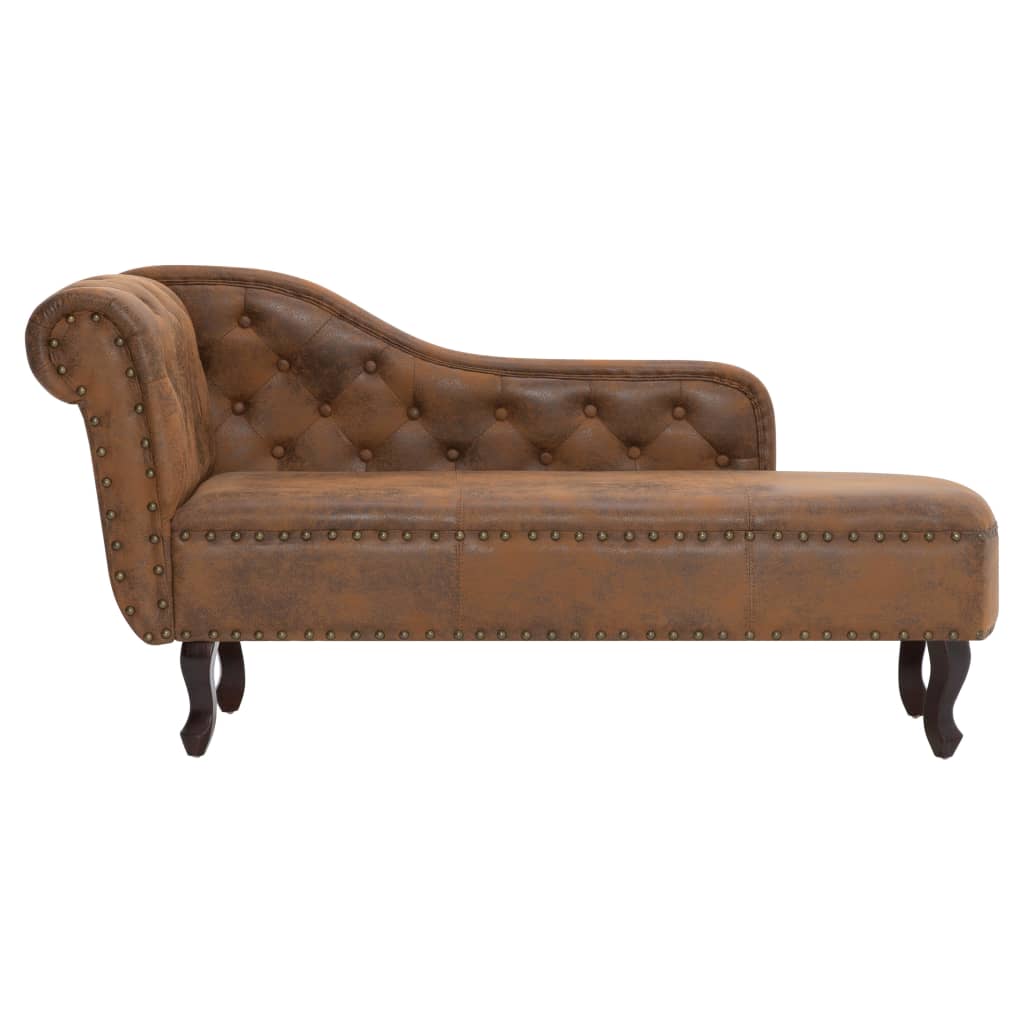 Chaise longue kunstleer crèmewit