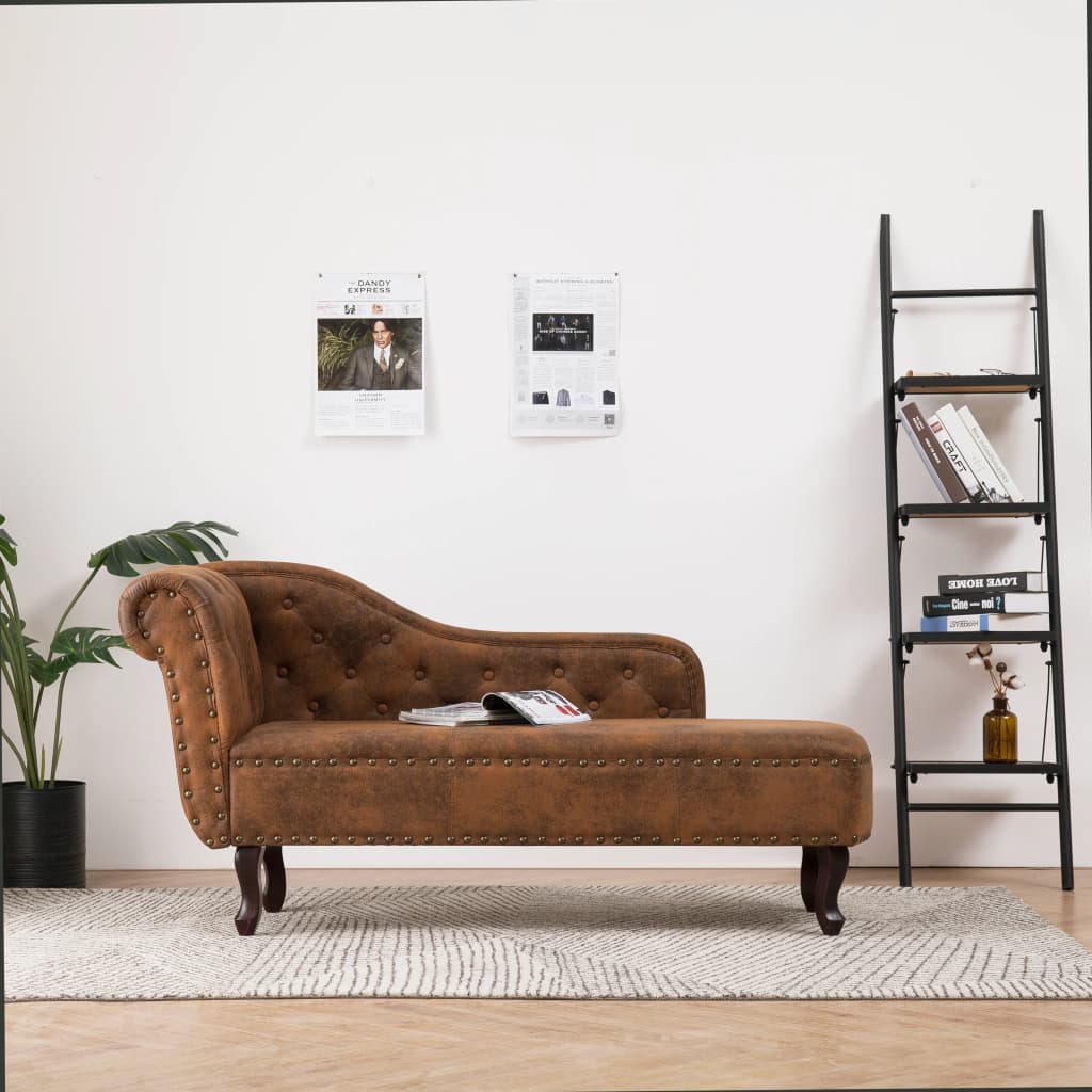 Chaise longue kunstleer crèmewit