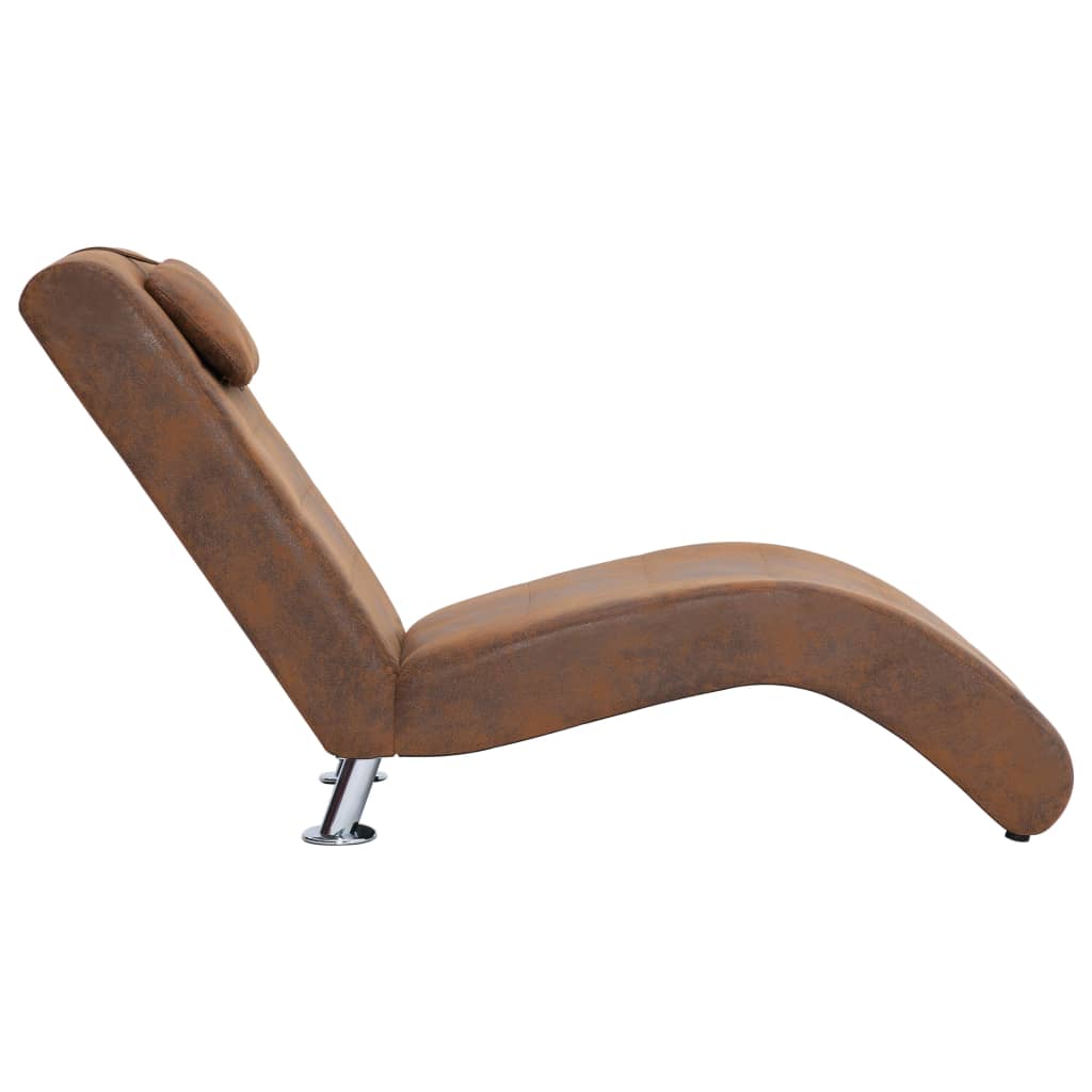 Chaise longue met kussen kunstsuède