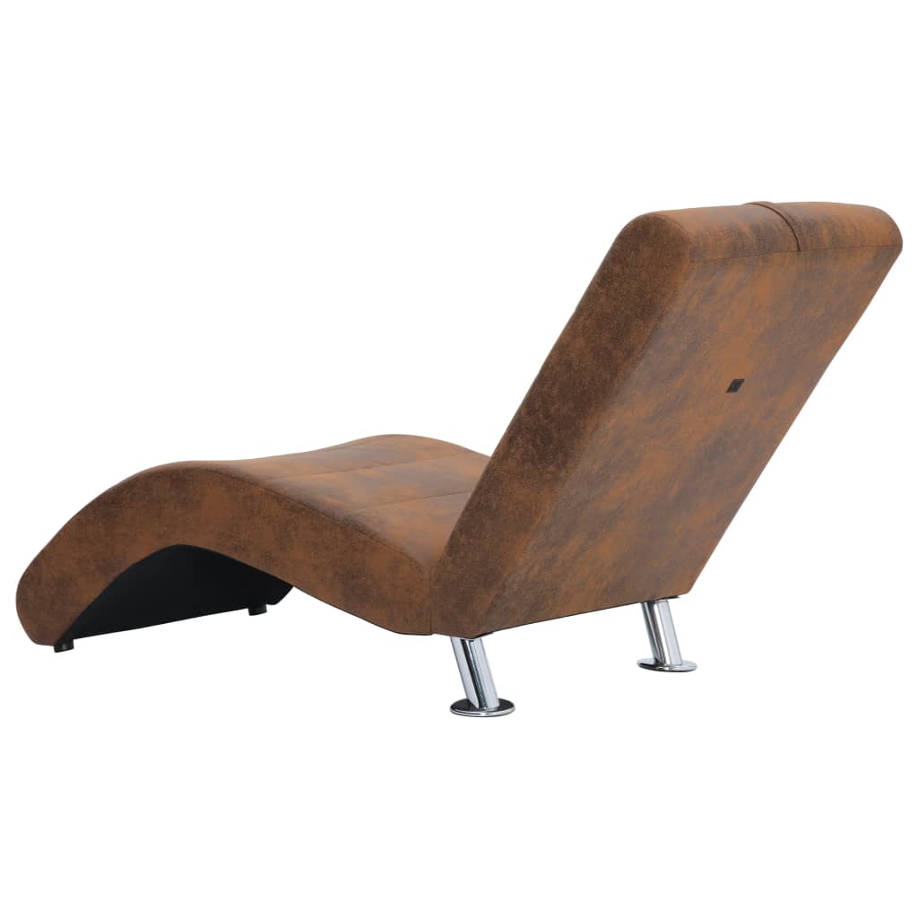 Chaise longue met kussen kunstsuède