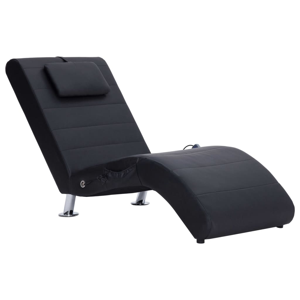 Massage chaise longue met kussen kunstleer