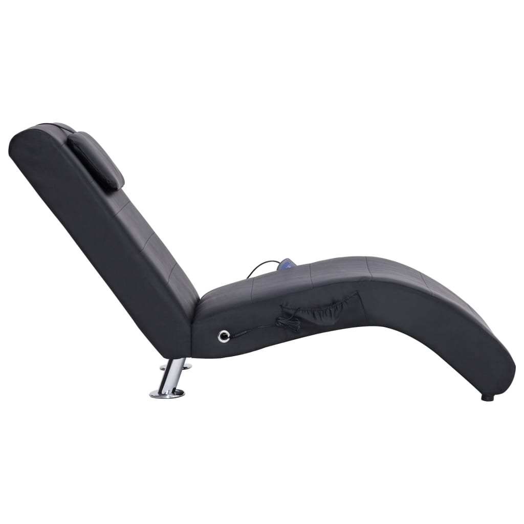 Chaise longue de massage avec coussin en cuir artificiel