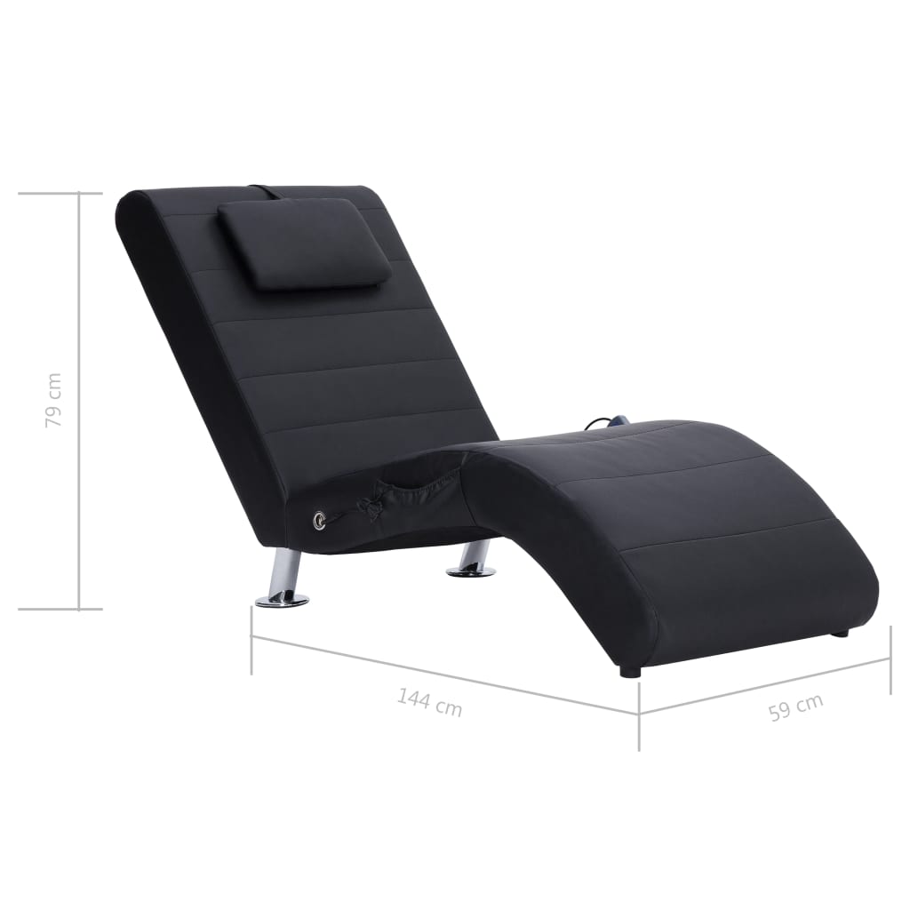 Massage chaise longue met kussen kunstleer