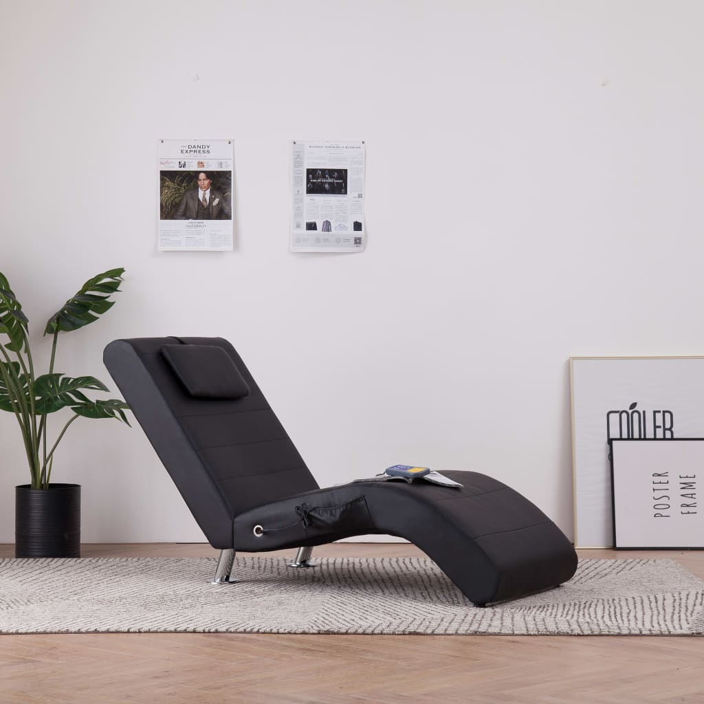 Massage chaise longue met kussen kunstleer