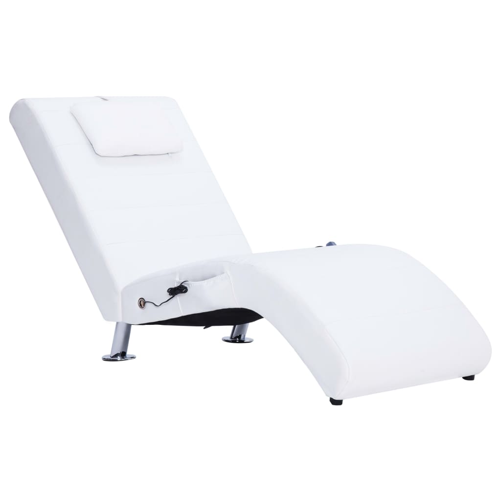 Massage chaise longue met kussen kunstleer