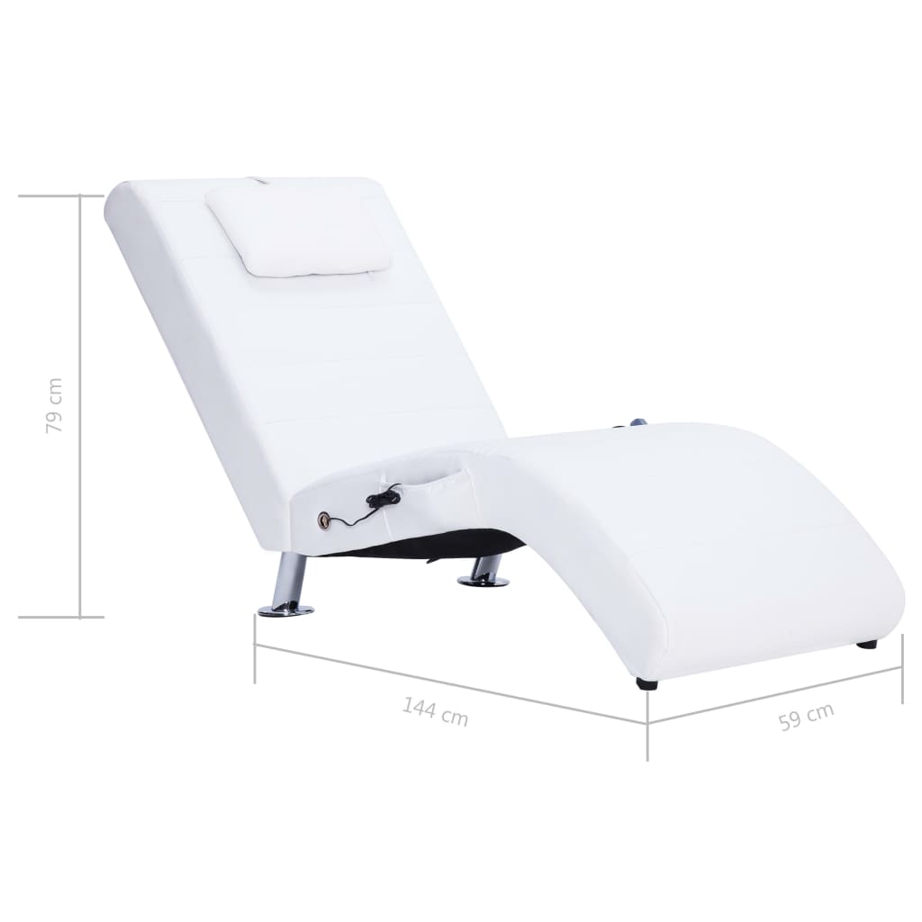 Chaise longue de massage avec coussin en cuir artificiel