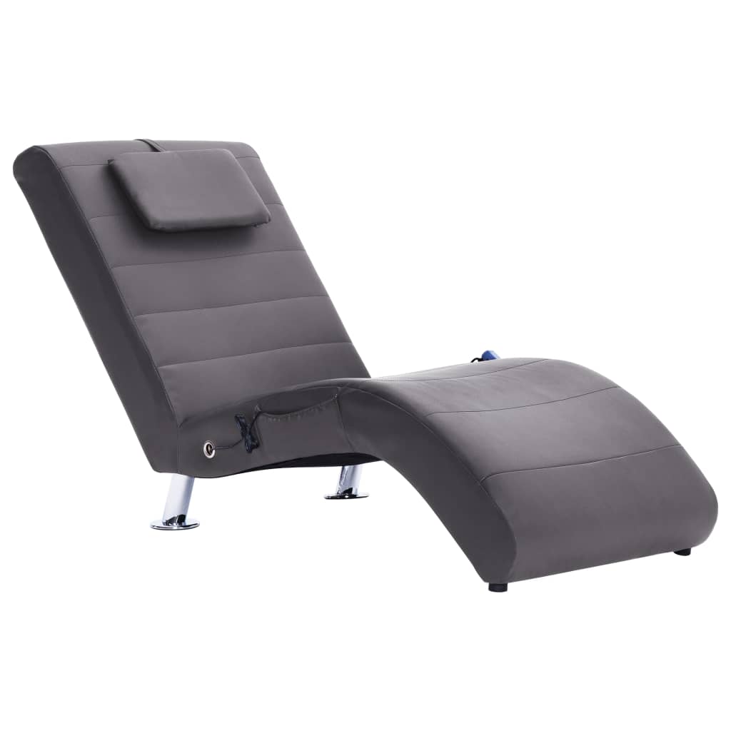 Chaise longue de massage avec coussin en cuir artificiel