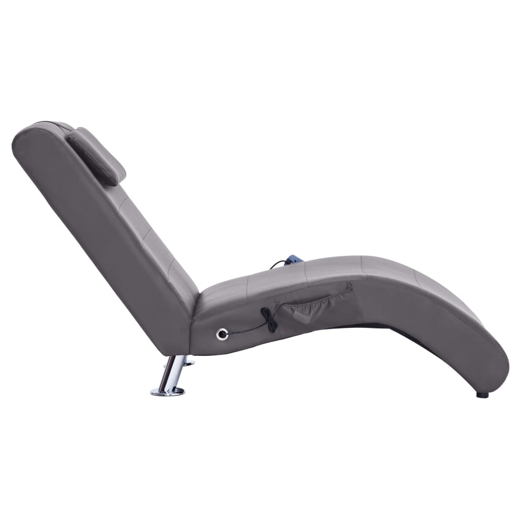 Chaise longue de massage avec coussin en cuir artificiel