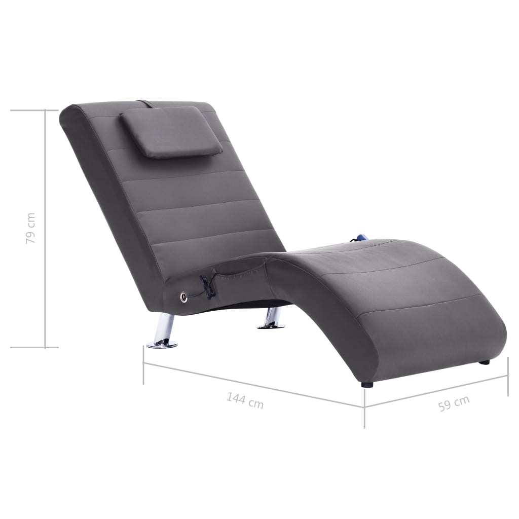 Massage chaise longue met kussen kunstleer