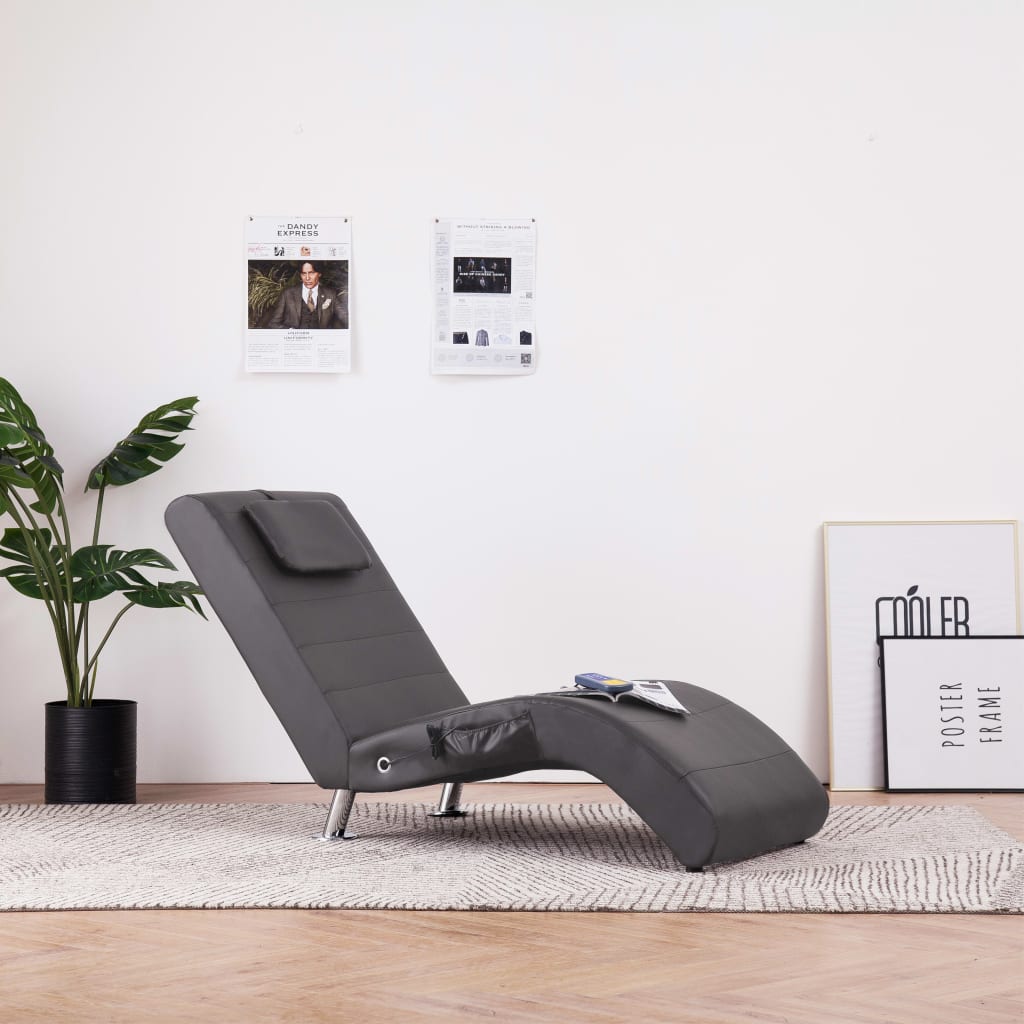 Massage chaise longue met kussen kunstleer